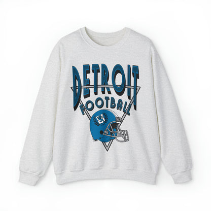Vintage Style Detroit Football Crewneck Sweatshirt - Mens's & Women's Retro Oversized Apparel - Design 1