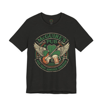 Rock N Roll Men's Unisex McGuire's Vintage Shamrock T-Shirt - McGuire's Pub Logo