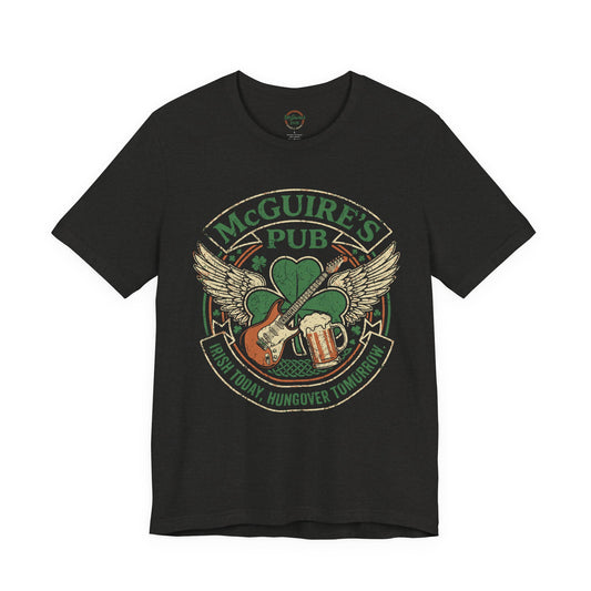 Rock N Roll Men's Unisex McGuire's Vintage Shamrock T-Shirt - McGuire's Pub Logo