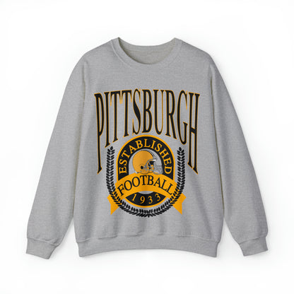 Throwback - Pittsburgh Steelers Crewneck - Vintage Unisex Sweatshirt - Design 1
