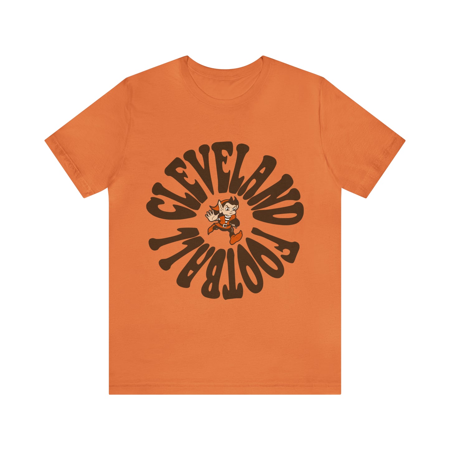 Hippy Cleveland Browns T-Shirt - Vintage Brownie Elf Cleveland Browns NFL Football Short Sleeve Tee - Retro Fan Gear Apparel Teem - Design 6