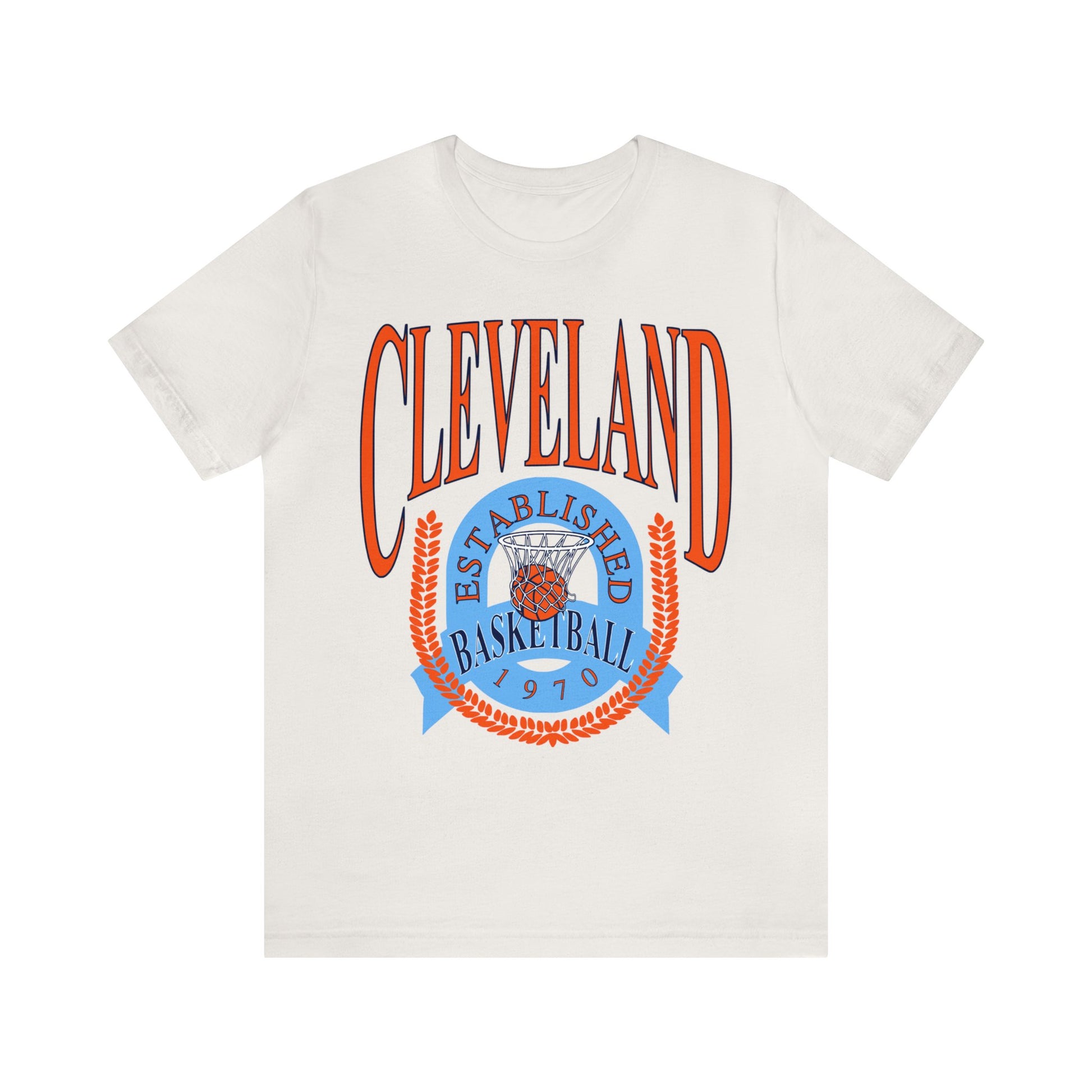 Vintage Cleveland Cavaliers Basketball T-Shirt Blue & Orange - NBA Basketball Unisex Short Sleeve Tee