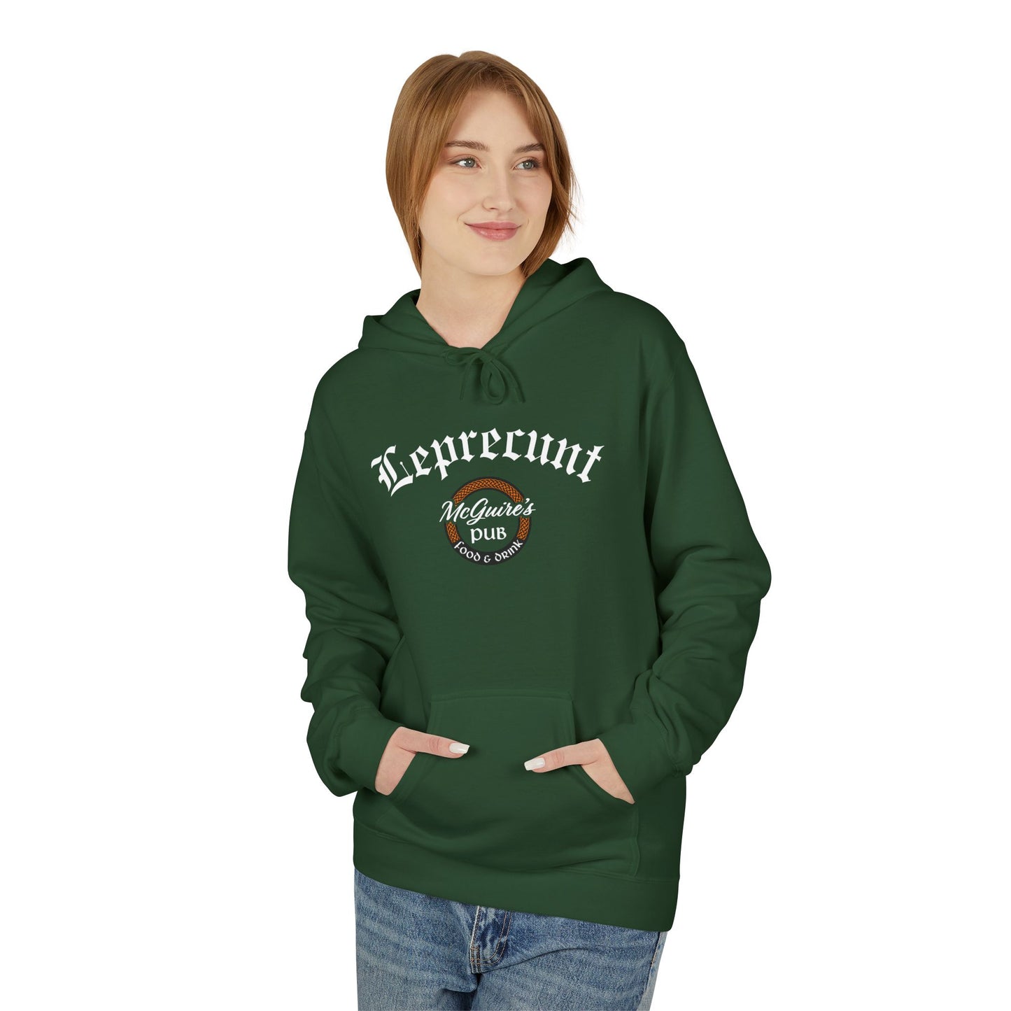 Men's Unisex St. Patrick's Green Hoodie — Funny Irish Counting Shamrock Design - Leprecunt