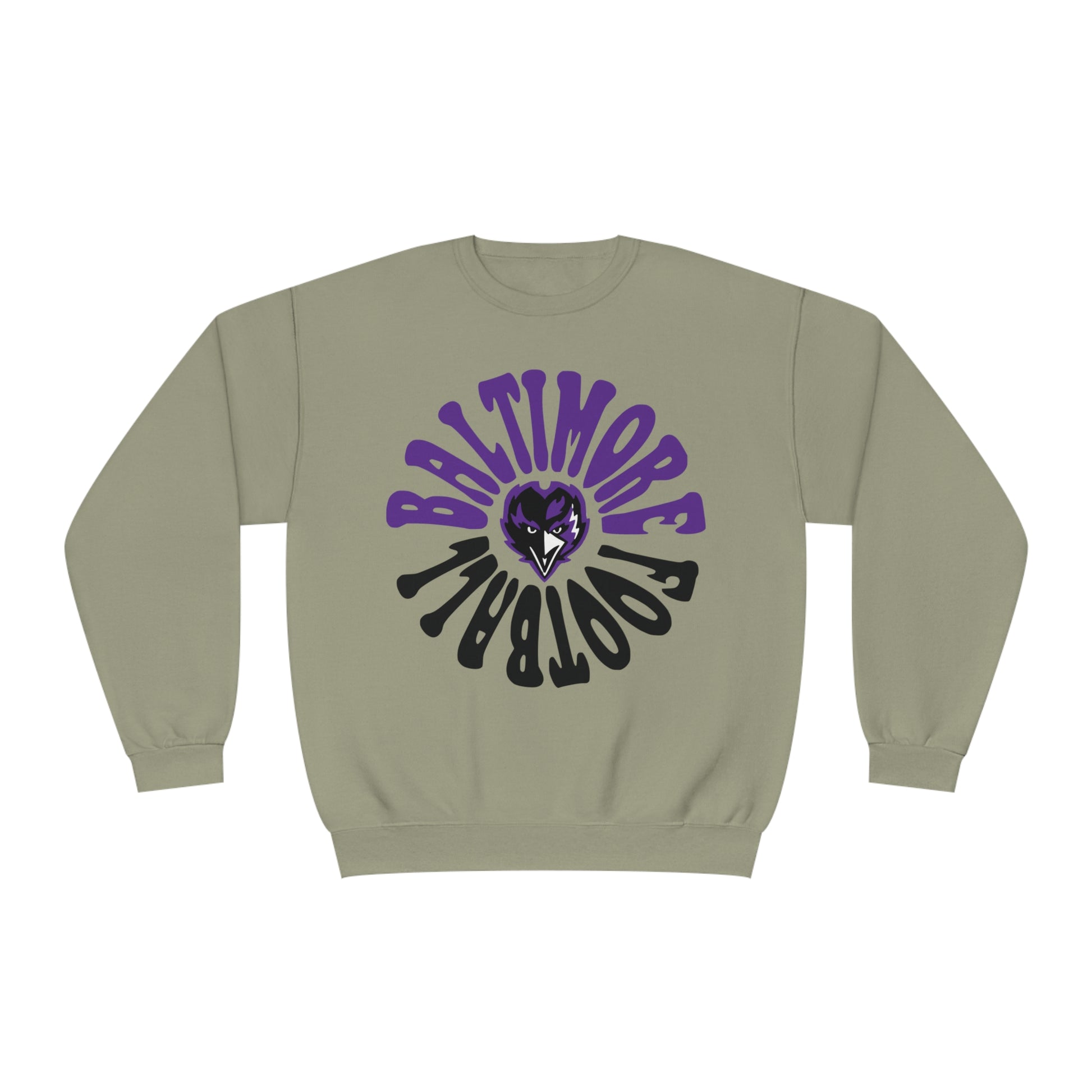 Hippy Baltimore Ravens Crewneck Sweatshirt - Vintage NFL Football Hoodie - Retro Men's & Women's NFL Football Sweatshirt - Design 2