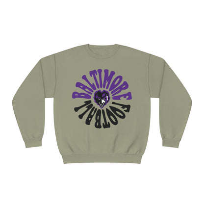 Hippy Baltimore Ravens Crewneck Sweatshirt - Vintage NFL Football Hoodie - Retro Men's & Women's NFL Football Sweatshirt - Design 2