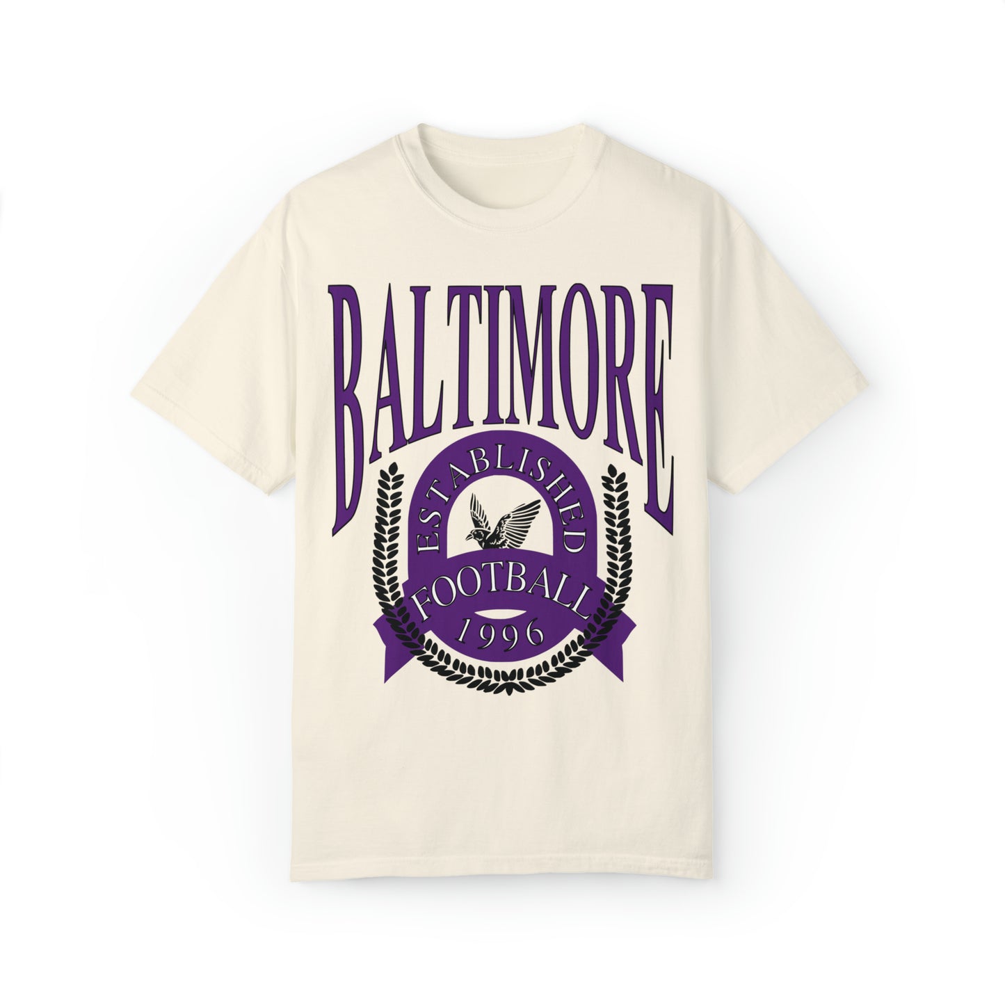 Throwback Baltimore Ravens T-Shirt - Comfort Colors NFL Football Short Sleeve Tee Unisex Men's Women's Oversized Apparel - Design 2