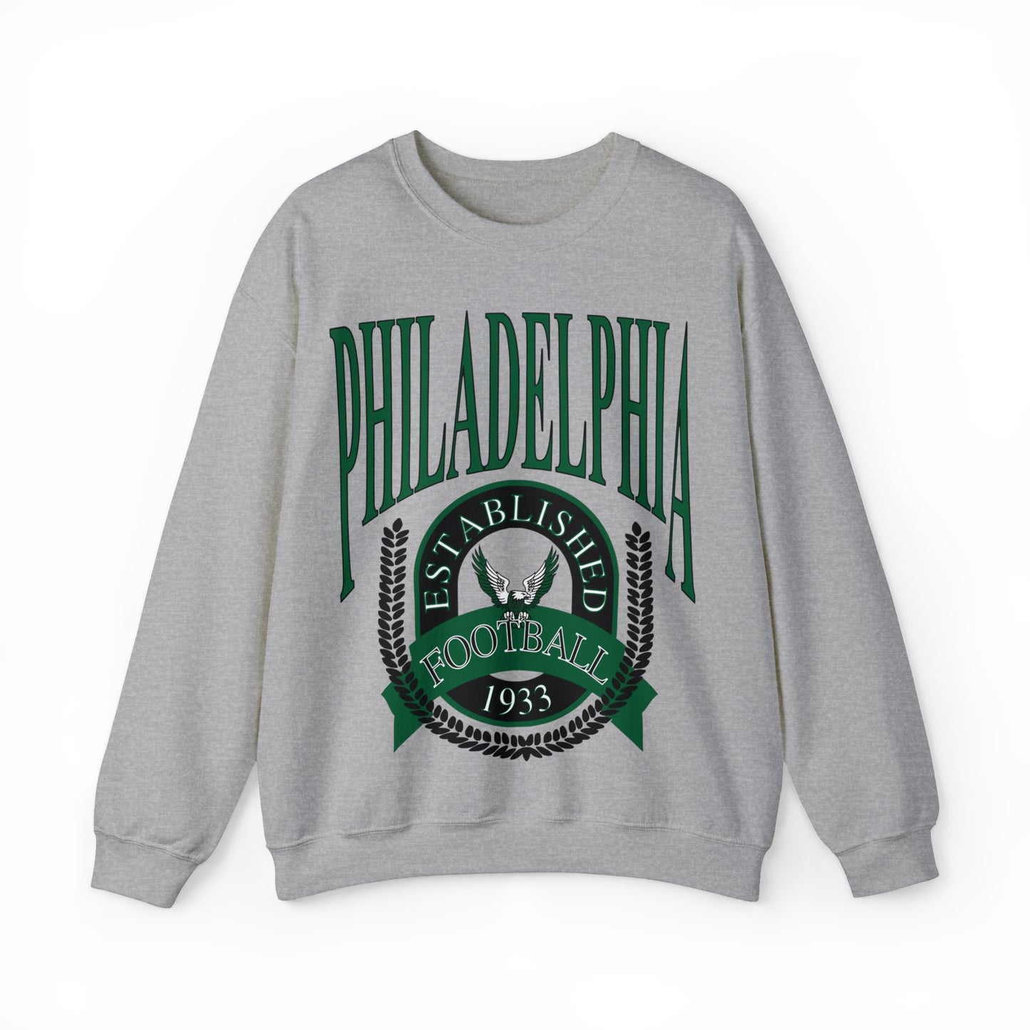 Green Throwback Philadelphia Eagles Football Sweatshirt - Vintage Men's & Women's Retro Oversized NFL Unisex Crewneck - Design 1