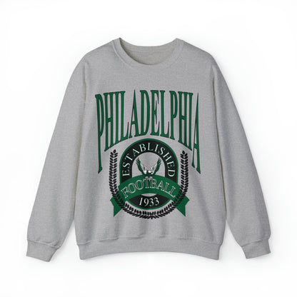Green Throwback Philadelphia Eagles Football Sweatshirt - Vintage Men's & Women's Retro Oversized NFL Unisex Crewneck - Design 1