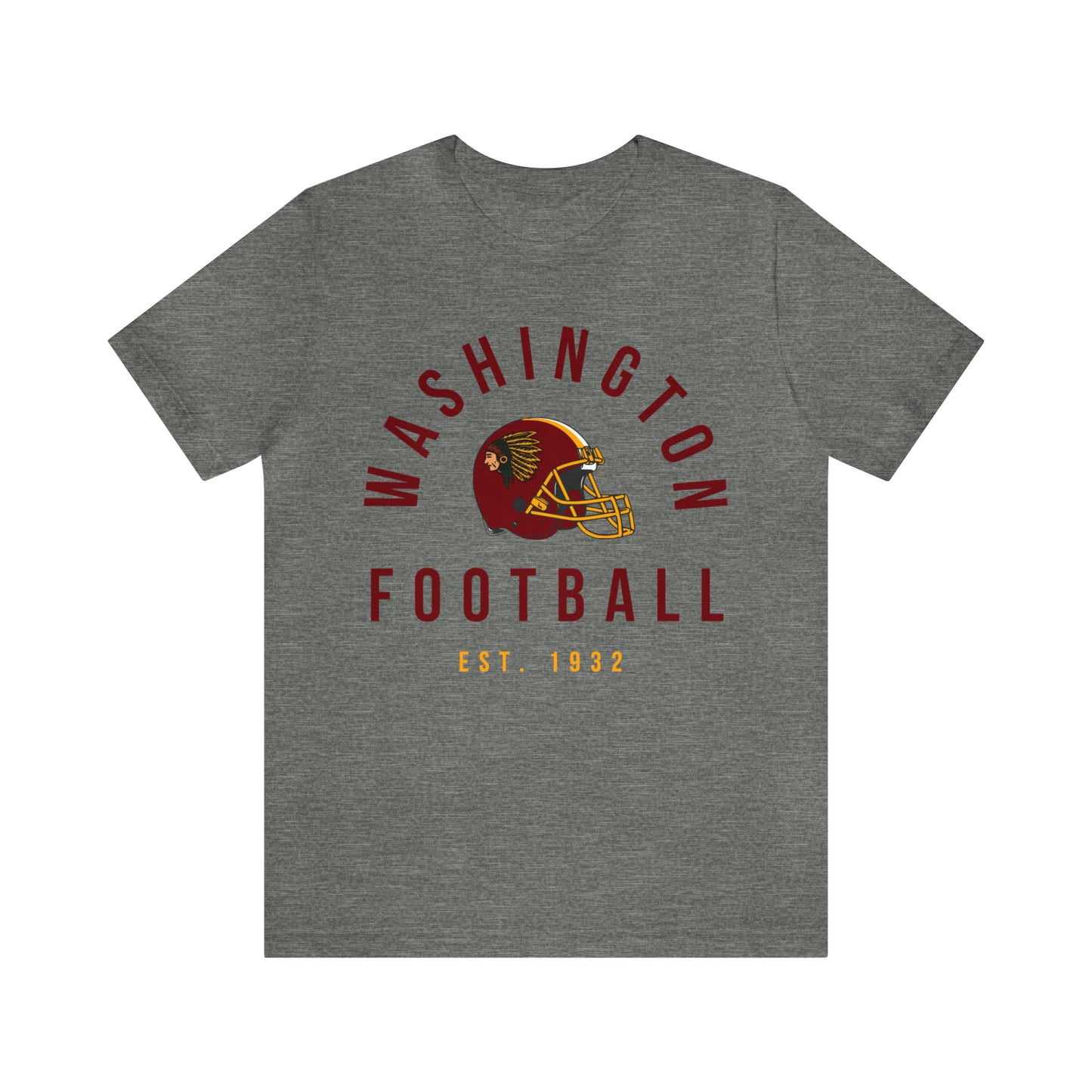 Throwback Washington Redskins Short Sleeve T-Shirt - Vintage Football Tee - Retro Commanders 70's, 80's, 90's - Design 2
