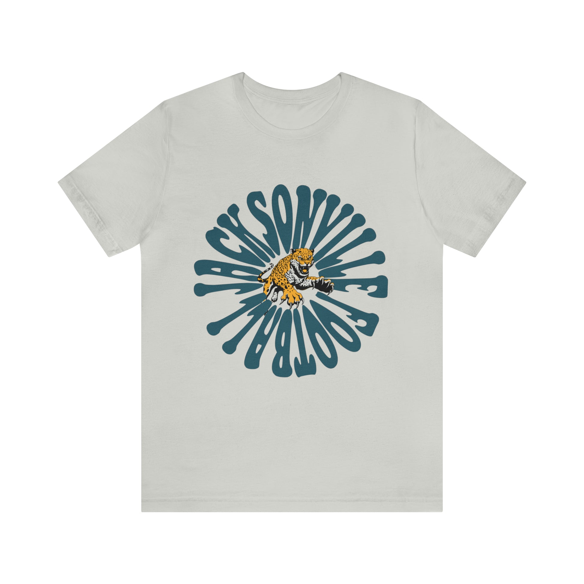 Jacksonville Jaguars Short Sleeve T-Shirt - Hippy Retro NL Football Oversized Tee - Vintage Men's & Women's T-Shirt - Design 2