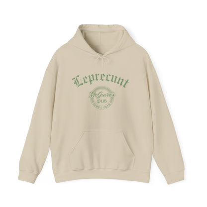 Men's Unisex Leprecaun Pub Hoodie — Vintage Irish Pub Logo Sweatshirt - Faded Leprecunt