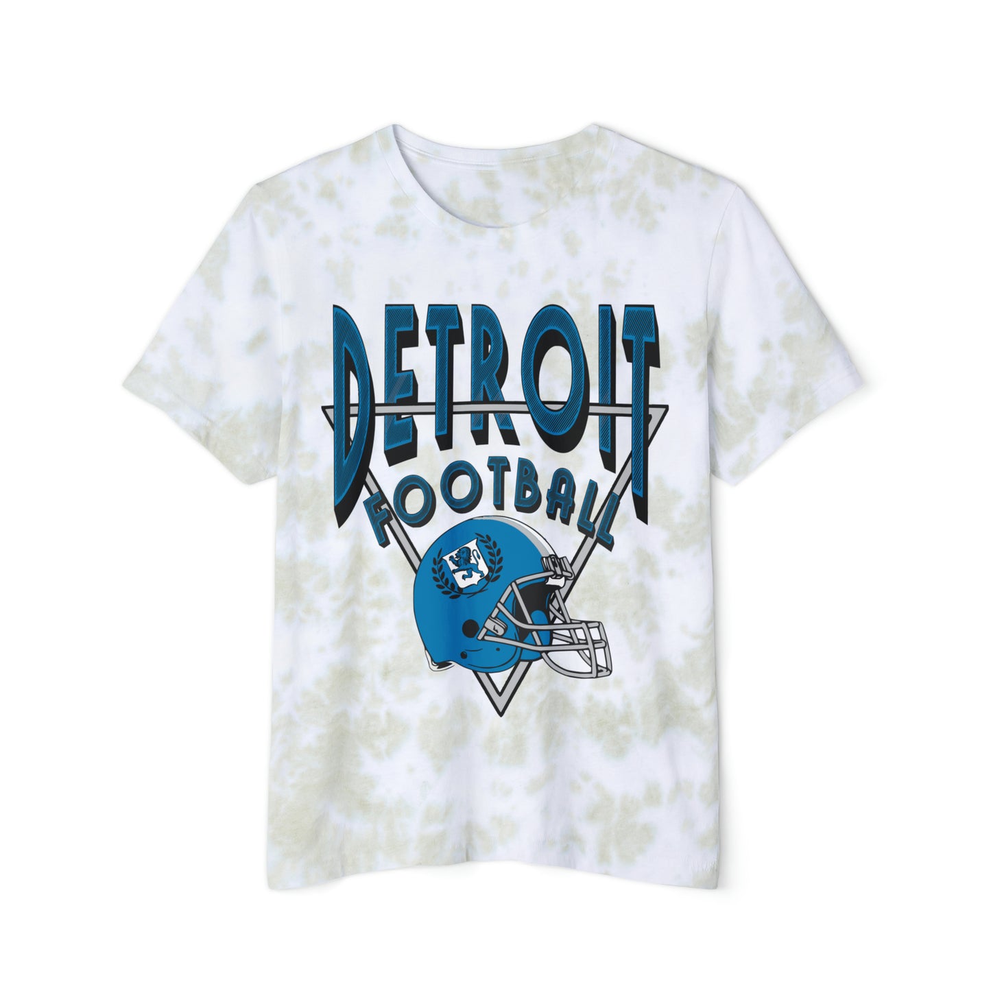 Tie Dye Vintage Style Detroit Football Short Sleeve T-Shirt - Men's & Women's Oversized Tee - Design 1