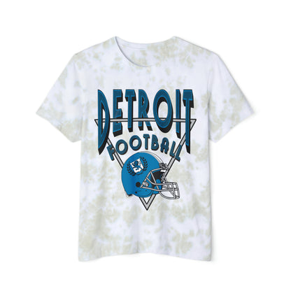 Tie Dye Vintage Style Detroit Football Short Sleeve T-Shirt - Men's & Women's Oversized Tee - Design 1