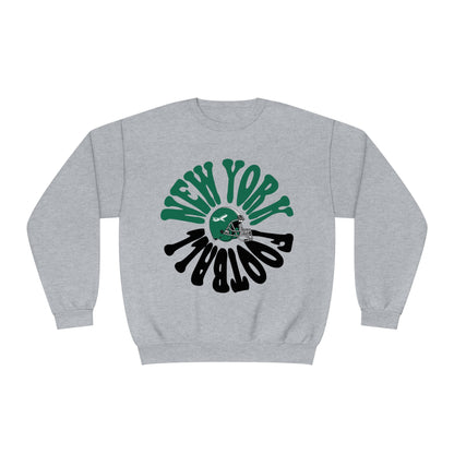 Hippy Retro New York Jets Football Sweatshirt - Vintage Style Football Crewneck - Men's & Women's Football Apparel