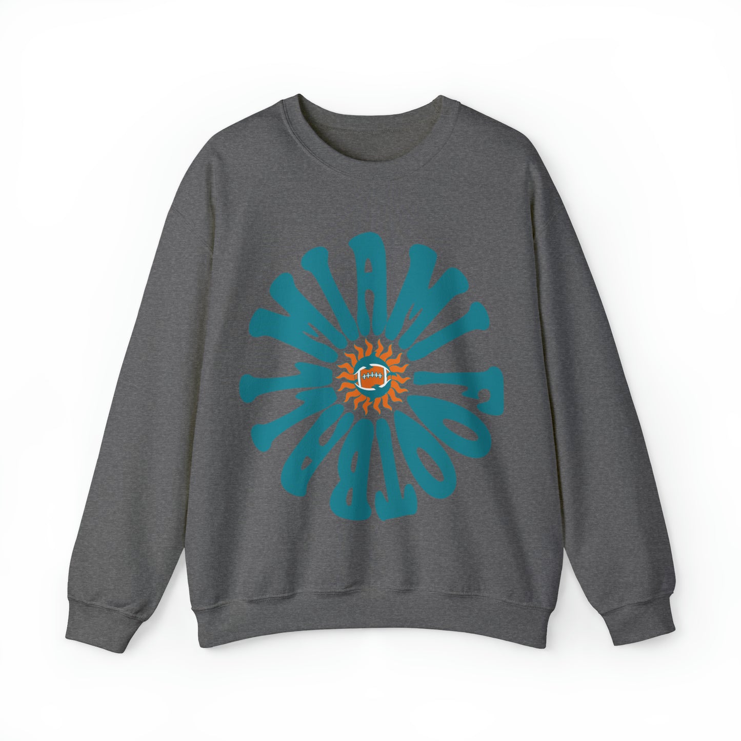 Hippy Retro Miami Dolphins Sweatshirt - Vintage Unisex Football Crewneck  - Men's Women's Unisex Apparel - Design 2