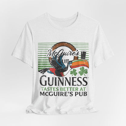 Men's Unisex Guinness Pub Ringer Tee — "Guinness Tastes Better at McGuire's Pub"