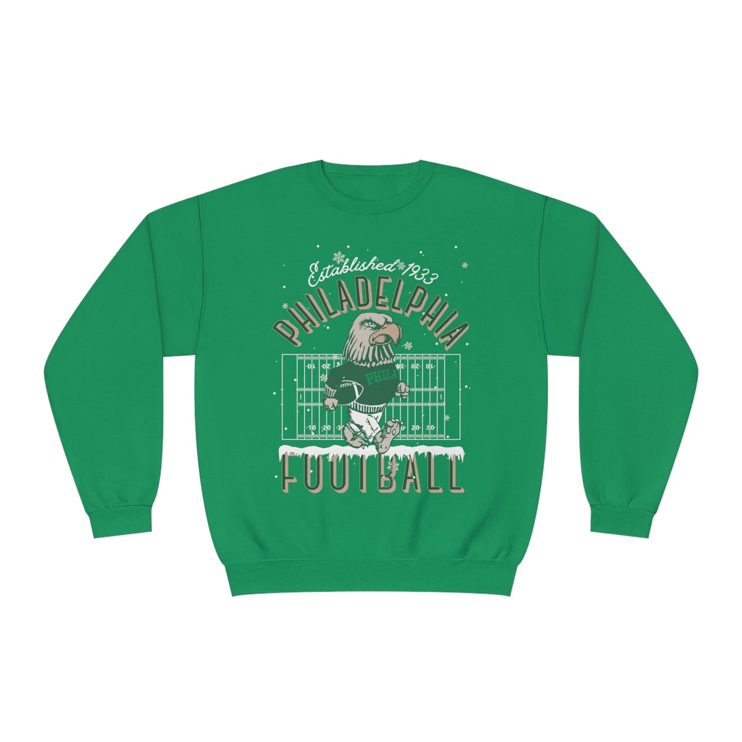 Vintage Philadelphia Eagles Christmas Crewneck Sweatshirt - Winter Holiday NFL Football Mascot Sweatshirt - Men's & Women's Oversized Hoodie