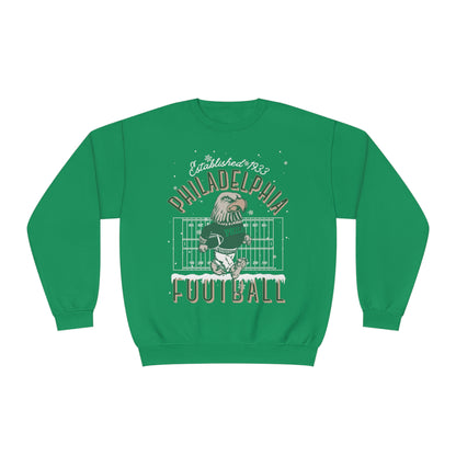 Vintage Philadelphia Eagles Christmas Crewneck Sweatshirt - Winter Holiday NFL Football Mascot Sweatshirt - Men's & Women's Oversized Hoodie