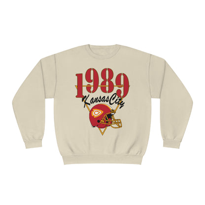 1989 Kansas City Chiefs Football Crewneck Sweatshirt - Vintage Retro Arrowhead Style - 1989 Version Chiefs Beige Crewneck Sweatshirt Taylor Swift