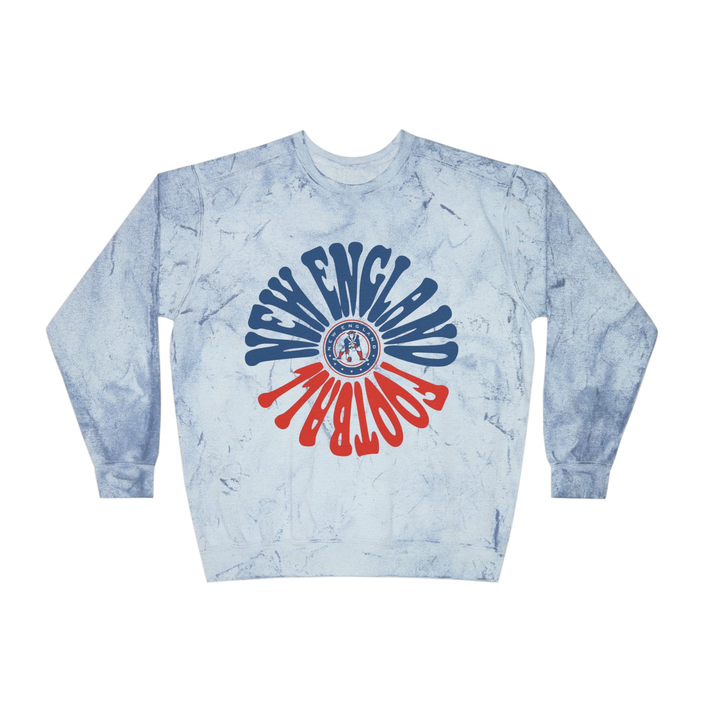 Tie Dye Hippy Retro New England Patriots Sweatshirt - Vintage Style Football Crewneck - Men's & Women's Football Apparel