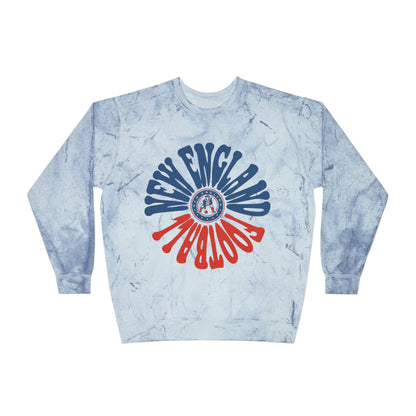 Tie Dye Hippy Retro New England Patriots Sweatshirt - Vintage Style Football Crewneck - Men's & Women's Football Apparel