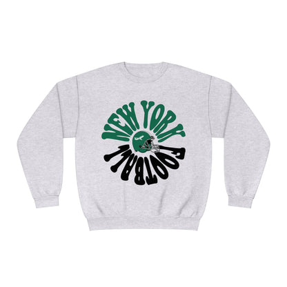 Hippy Retro New York Jets Football Sweatshirt - Vintage Style Football Crewneck - Men's & Women's Football Apparel