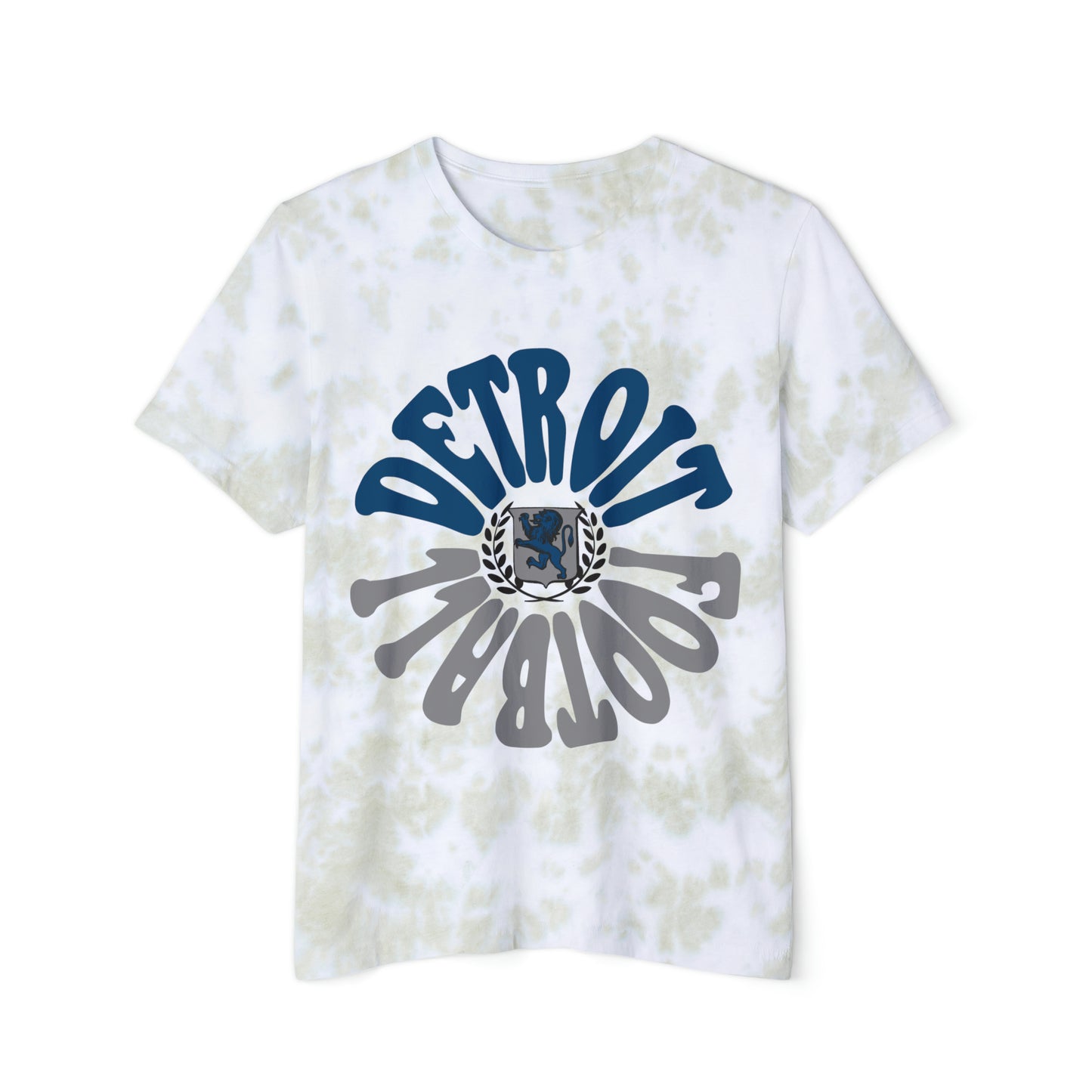 Tie Dye Oversized Hippy Style Detroit Lions Football Short Sleeve T-Shirt - Men's & Women's Oversized Tee - Design 2
