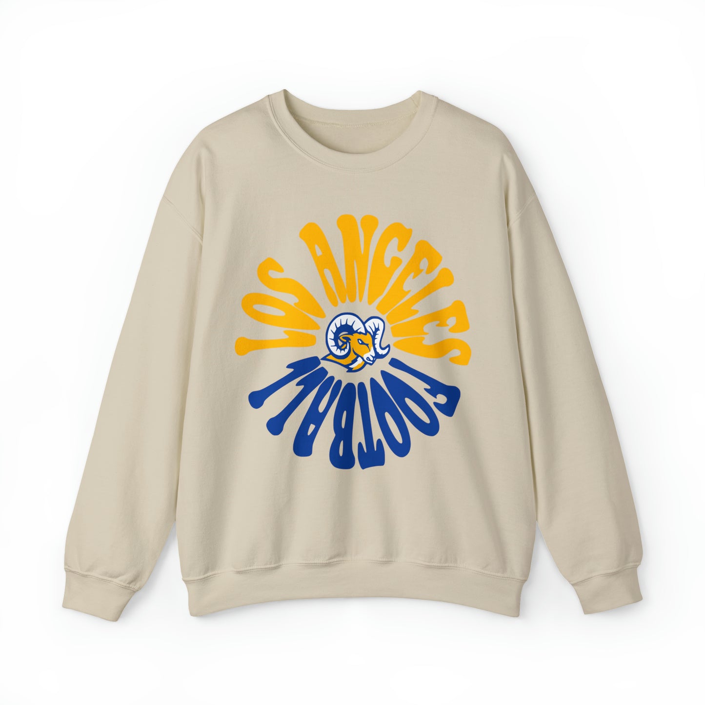 Retro Los Angeles Rams Crewneck Sweatshirt - Vintage California Football Sheep Style Apparel - Men's & Women's - Design 2