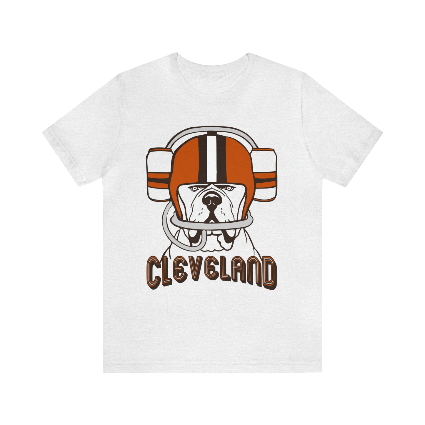 Cleveland Browns Beer Helmet Dog T-Shirt - Vintage Cleveland Browns Short Sleeve Tee - Men's Women's Apparel Tee - Design 7