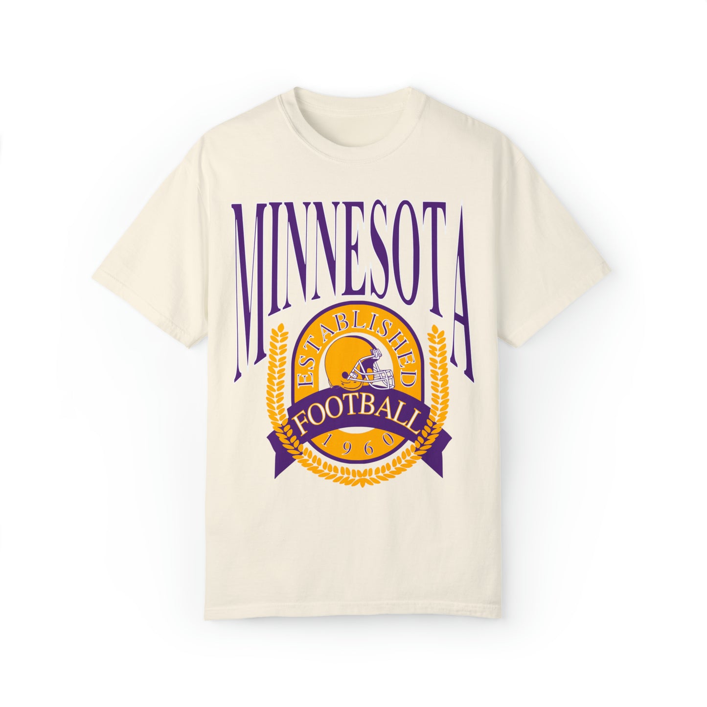 Comfort Colors Throwback Vintage Minnesota Vikings NFL Football Tee - Short Sleeve T-Shirt Unisex Men's Women's Oversized Apparel - Design 1