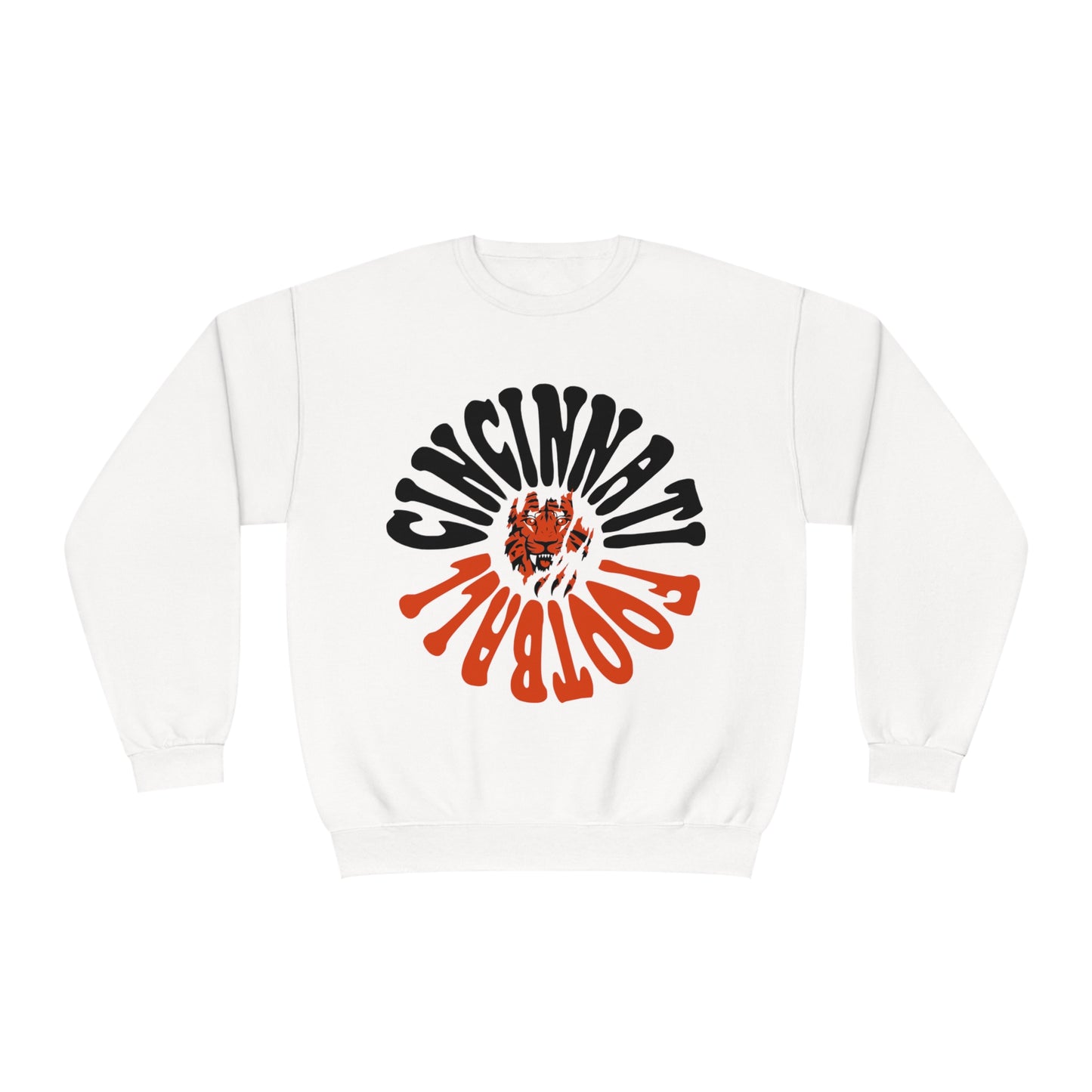 Cincinnati Bengals Crewneck Sweatshirt - Retro NFL Football Hoodie - Hippy Oversized Men's & Women's 90's Oversized - Design 2