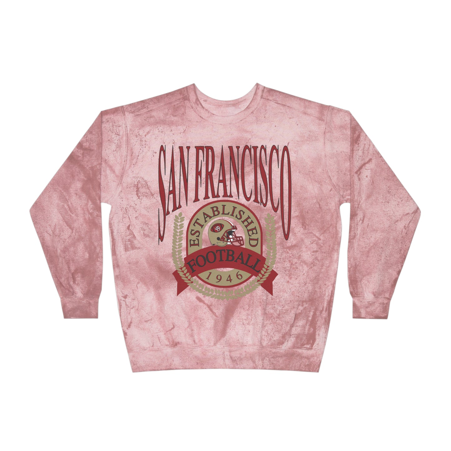 Comfort Colors - Tye Dye San Francisco 49ERS Football Crewneck - Mineral Wash NFL - Color Blast  Sweatshirt - Design 1