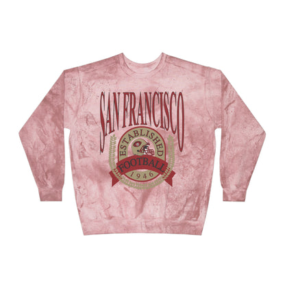 Comfort Colors - Tye Dye San Francisco 49ERS Football Crewneck - Mineral Wash NFL - Color Blast  Sweatshirt - Design 1