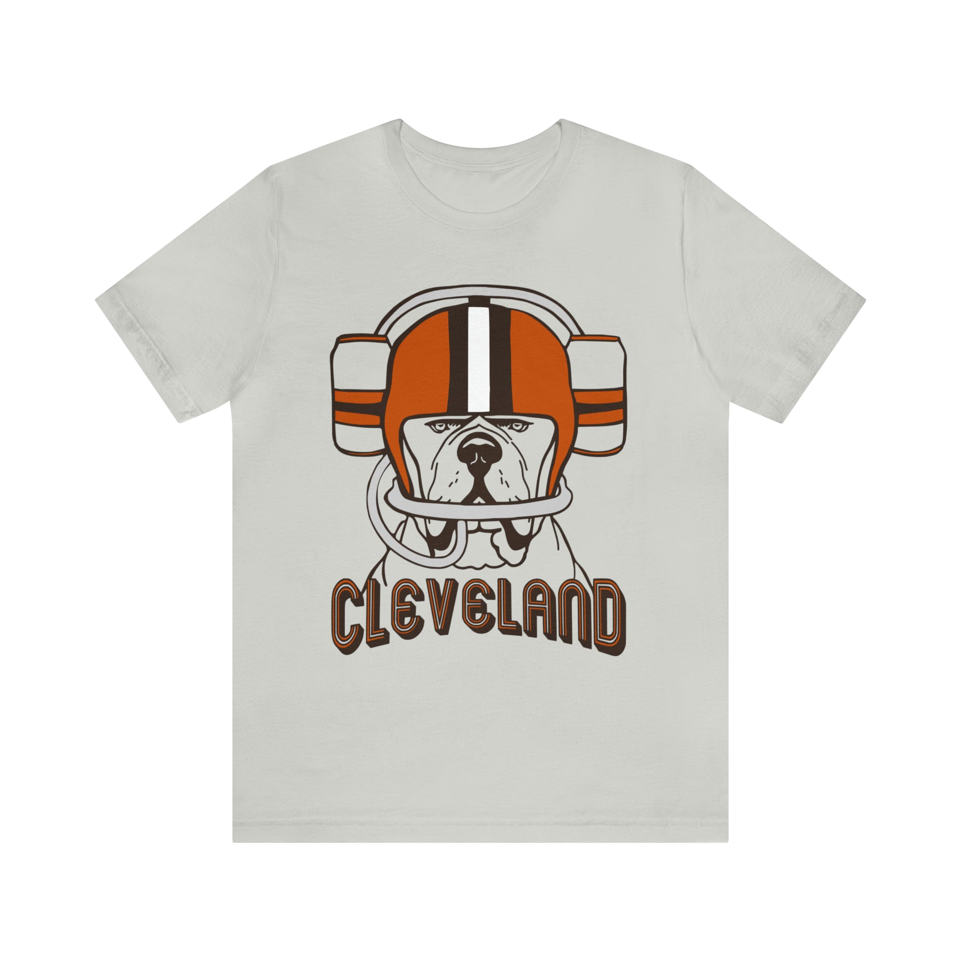 Cleveland Browns Beer Helmet Dog T-Shirt - Vintage Cleveland Browns Short Sleeve Tee - Men's Women's Apparel Tee - Design 7