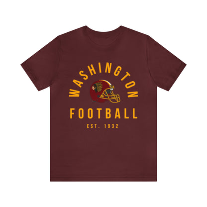 Throwback Washington Redskins Short Sleeve T-Shirt - Vintage Football Tee - Retro Commanders 70's, 80's, 90's - Design 2