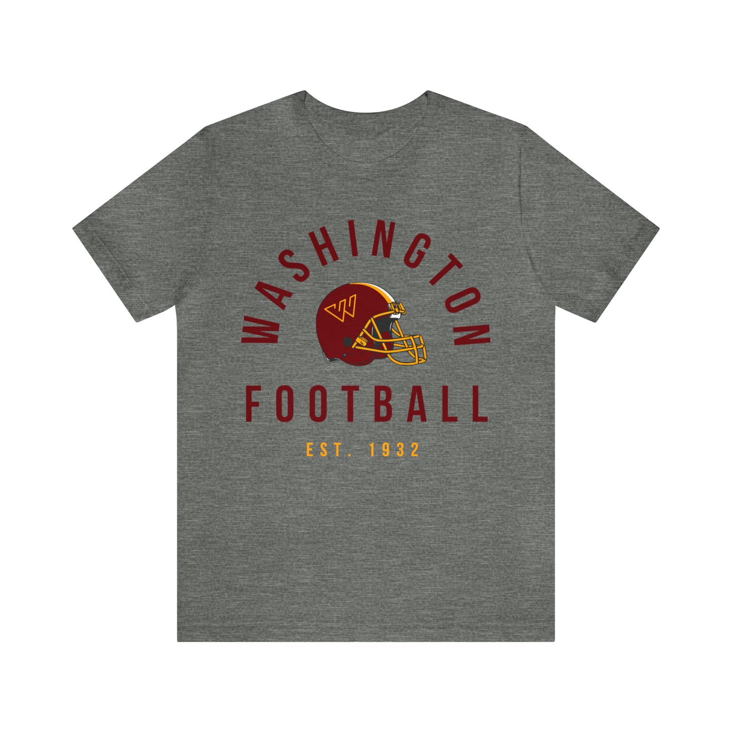 Throwback Washington Commanders Short Sleeve T-Shirt - Vintage Football Tee - Retro Redskins 70's, 80's, 90's - Design 2