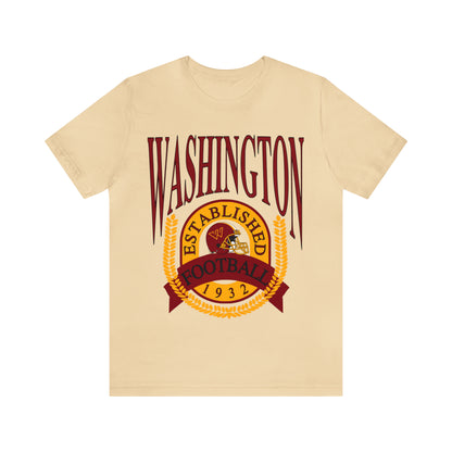 90's Washington Commanders Short Sleeve T-Shirt - Vintage Football Tee - Retro Redskins 70's, 80's, 90's - Design 1