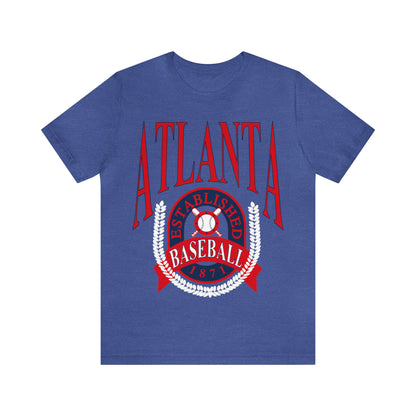 90's Atlanta Baseball Soft T-Shirt - Retro Unisex Short Sleeve Tee