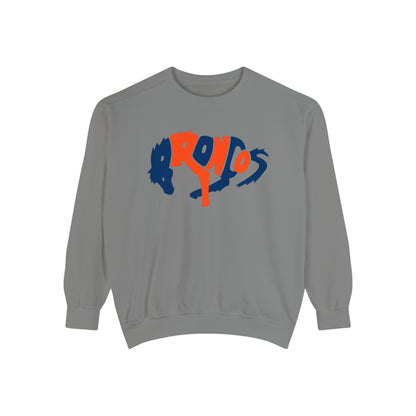 Comfort Colors Denver Broncos Crewneck Sweatshirt - Vintage Colorado Football Men's & Women's - Design 3