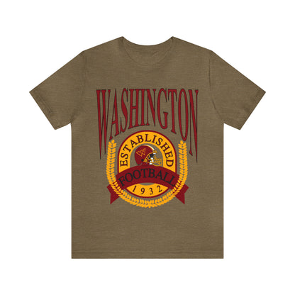 90's Washington Commanders Short Sleeve T-Shirt - Vintage Football Tee - Retro Redskins 70's, 80's, 90's - Design 1