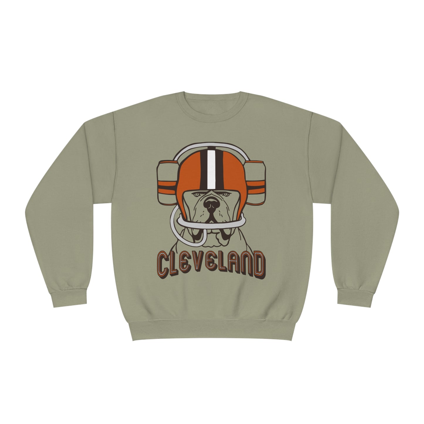 Cleveland Browns Beer Helmet Dog Crewneck Sweatshirt - Vintage Cleveland Browns Hoodie - Men's Women's Apparel Tee - Design 7