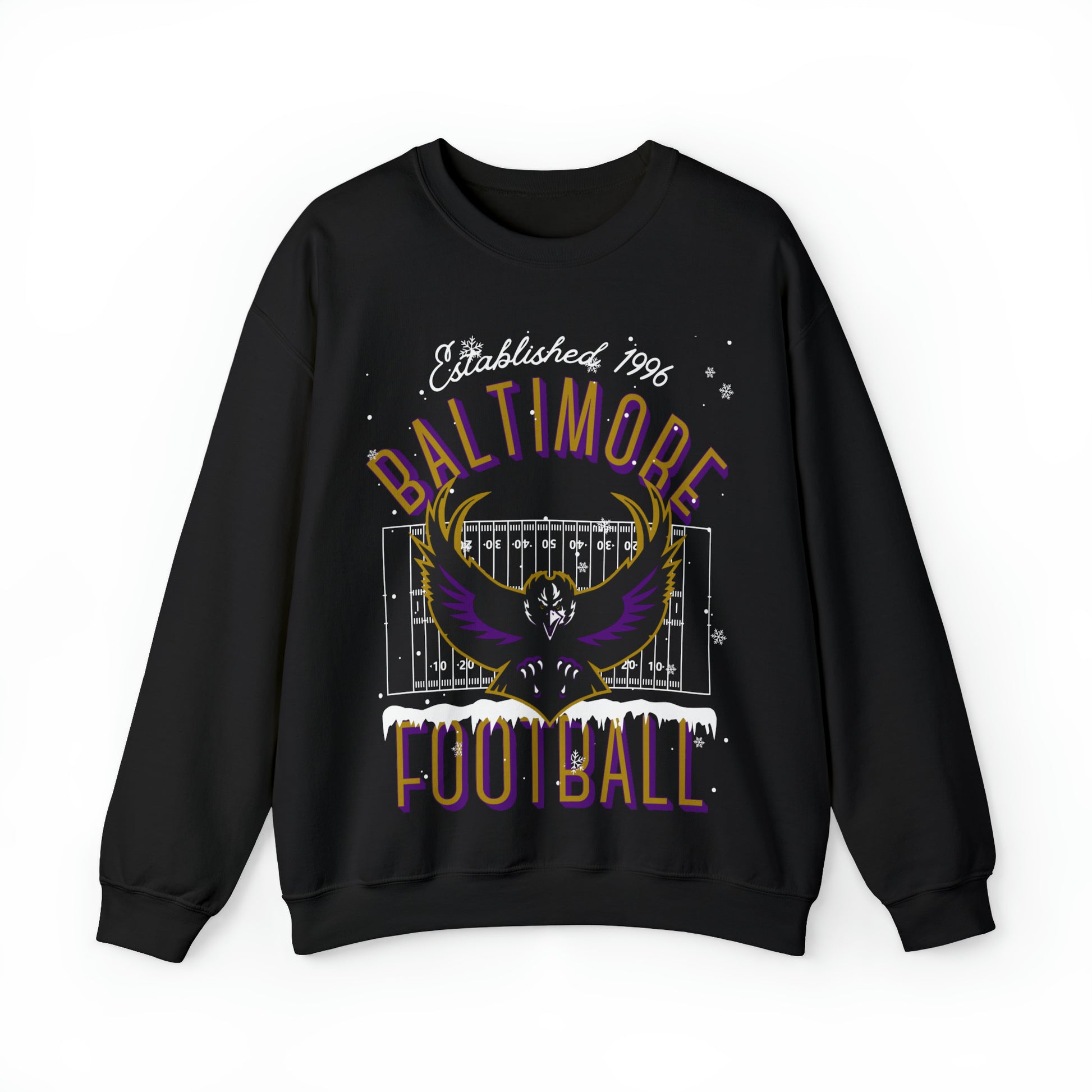 Baltimore Ravens Holiday Crewneck Sweatshirt - Vintage Christmas NFL Football Mascot - Men's & Women's Oversized Unisex Winter Hoodie