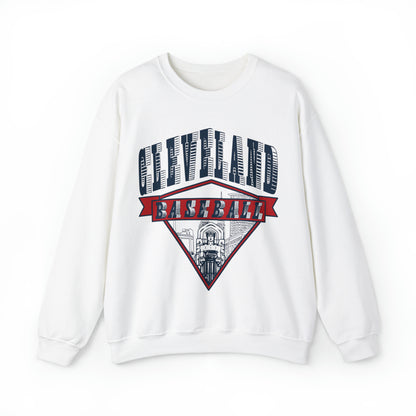 Guardian Bridge Design - Vintage Style Unisex Cleveland Baseball Crewneck Sweatshirt