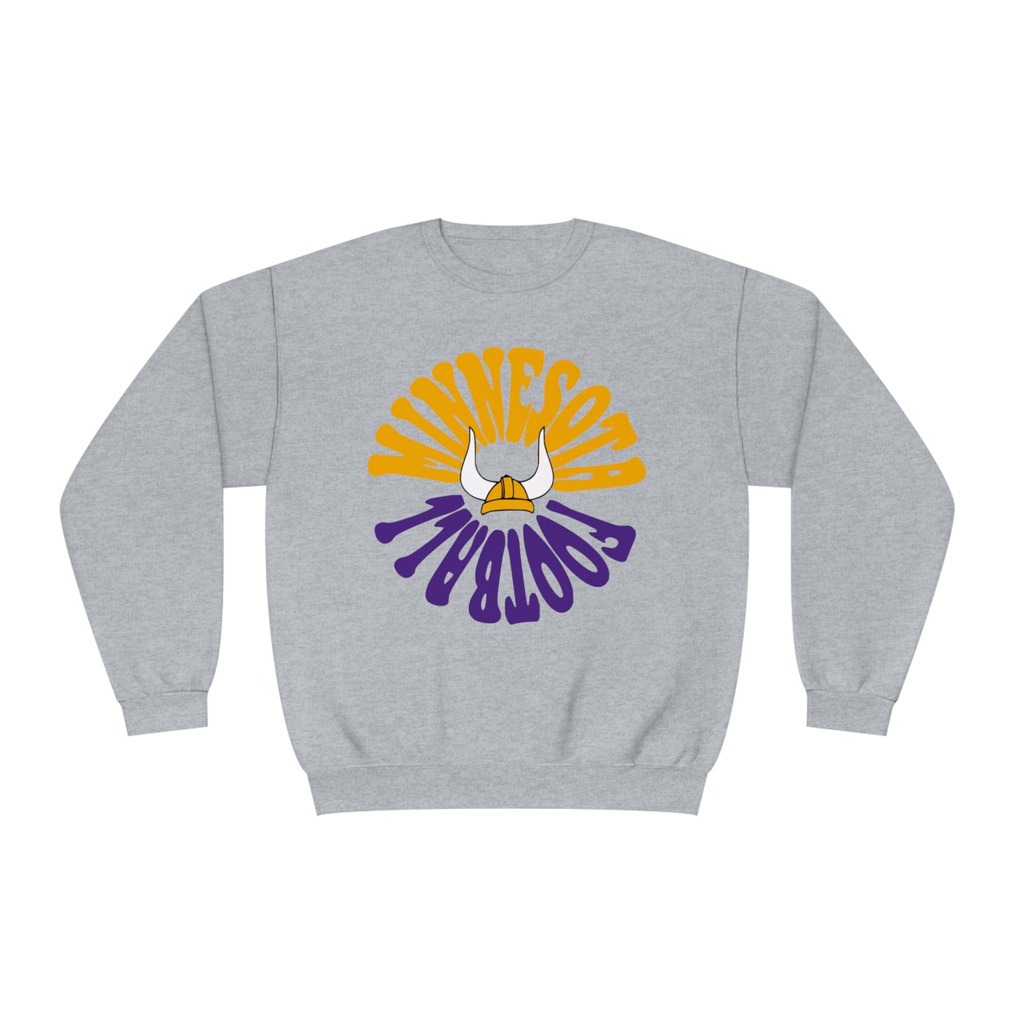Hippy Retro Minnesota Vikings Crewneck - Retro Unisex Football Sweatshirt - Men's & Women's 90's Oversized Hoodie - Design 2