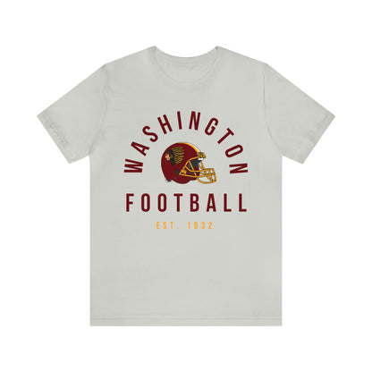 Throwback Washington Redskins Short Sleeve T-Shirt - Vintage Football Tee - Retro Commanders 70's, 80's, 90's - Design 2