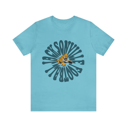 Jacksonville Jaguars Short Sleeve T-Shirt - Hippy Retro NL Football Oversized Tee - Vintage Men's & Women's T-Shirt - Design 2