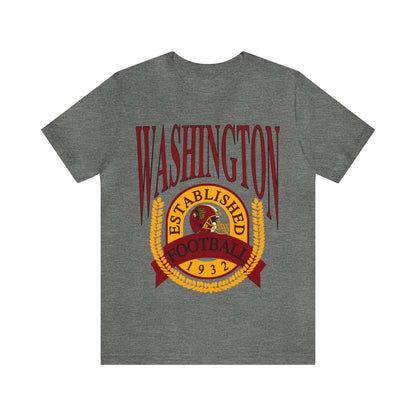 90's Washington Redskins Short Sleeve T-Shirt - Vintage Football Tee - Retro Commanders 70's, 80's, 90's - Design 1
