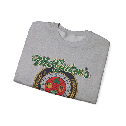 Men''s Unisex McGuire's Pub Sweatshirt — Vintage Logo Irish Pub St. Patrick's Day Crewneck