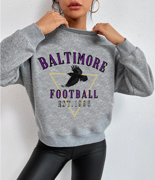 Vintage Baltimore Ravens Crewneck Sweatshirt  - NFL Football Hoodie - Retro Sweatshirt Oversized Game Day Apparel - Design 3