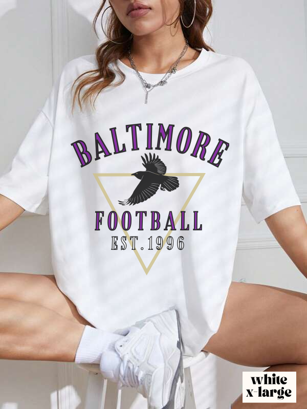 Baltimore Ravens T-Shirt  - Vintage Short Sleeve Tee - Comfort Colors Oversized Men's Women's Apparel - Design 3